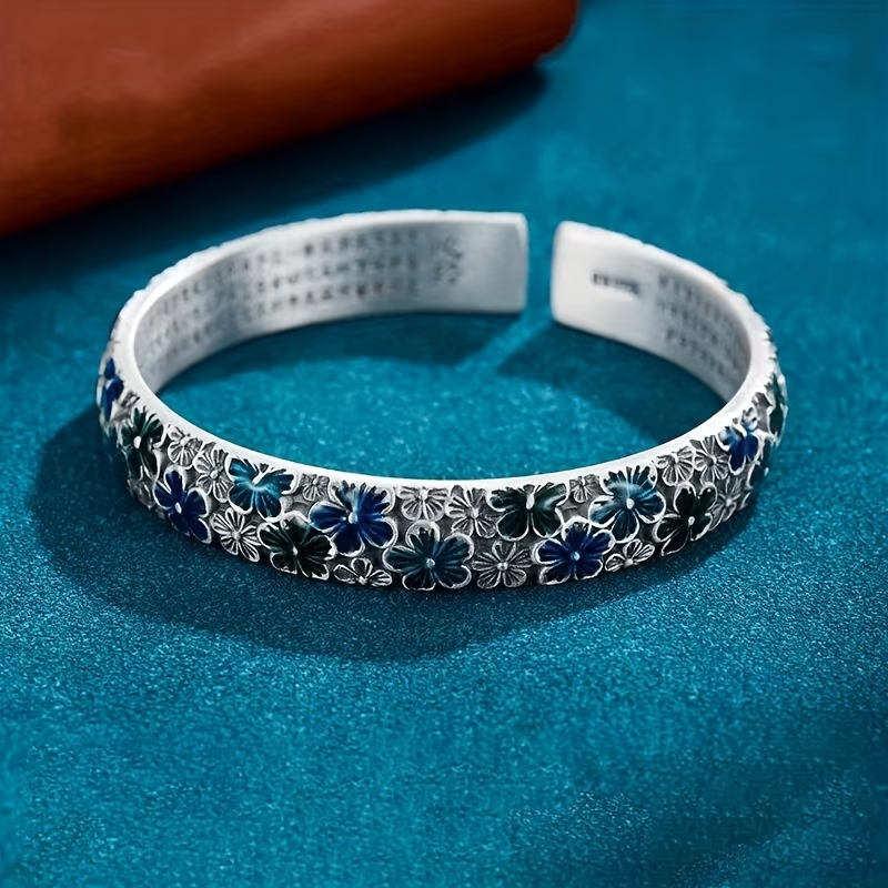 【S999】シルバープラムの花 ブレスレット、レディースアクセサリー、彼女へのプレゼントに最適